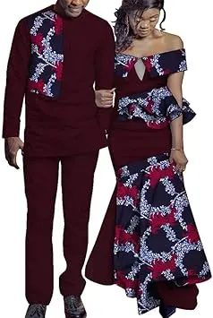 Ensembles de vêtements pour hommes et femmes pour le mariage d'été traditionnel africain vêtements assortis pour couples