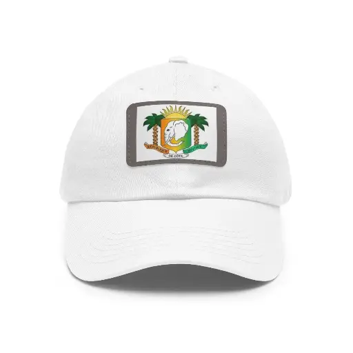 Chapeau de papa avec patch en cuir (rectangle)
